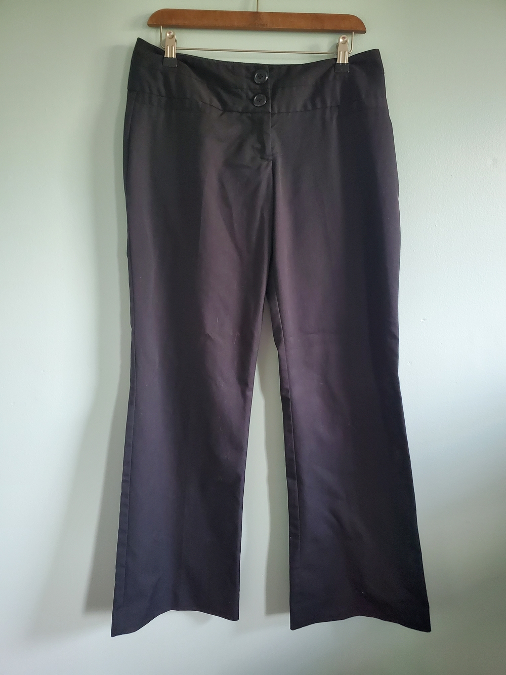 Maurices Black Wide-Leg Pants with Branded Waistband